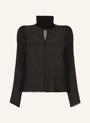 Allsaints Bluzka Koszulowa Kumi Z Jedwabiu schwarz