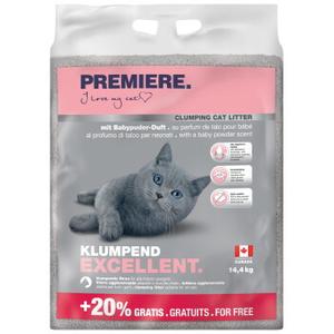 PREMIERE Excellent zbrylający się żwirek 12 kg + 2,4 kg gratis