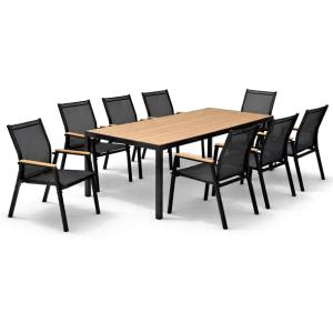ZESTAW MEBLI OGRODOWYCH BALKON STÓŁ ST 190x90W+8xKRZESŁO POLINKA KD CZAR
