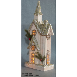 Figura drewniana domek LED