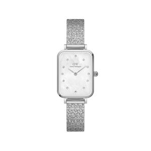 Daniel Wellington DW Watch Quadro Lumine Pressed Piano White MoP Silver 20x26mm