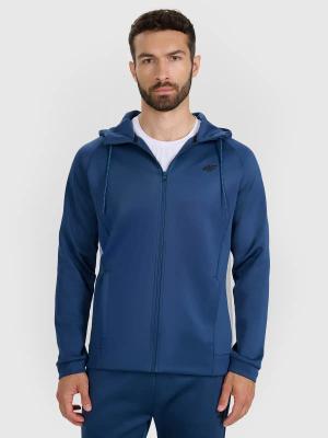 4F bluza męska treningowa zapinana z wykończeniem szybkoschnącym 4FWAW25TFSWM587 niebieski (L)