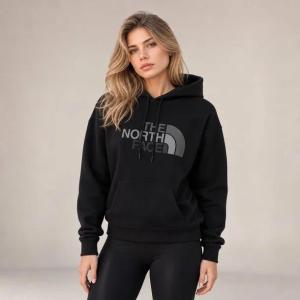 The North Face bluza damska czarna z kapturem i logo, wkładana przez głowę rozmiar XS | Idealna na chłodne dni!