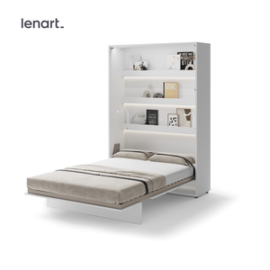 Półkotapczan pionowy BC-01 Bed Concept 140x200 cm 140x200 cm | Biały | składany | funkcjonalny | oszczędność przestrzeni