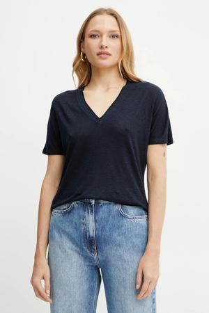 BOSS t-shirt z domieszką lnu