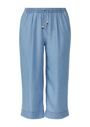 Spodnie typu culottes z lyocellu / luźny krój / średni stan / szeroka nogawka / elastyczny pas
