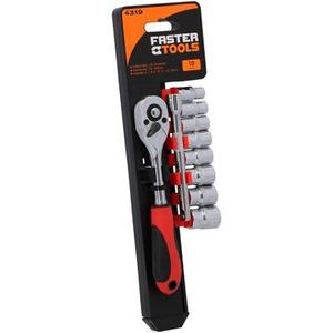 Klucze nasadowe 1/4” 10 części FASTER TOOLS