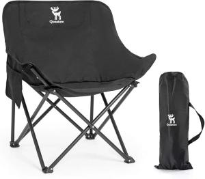 Krzesło turystyczne camping, wędkarstwo do120kg QUNATURE 60013102 Czarny