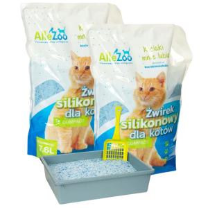 AlleZoo Żwirek Silikonowy Dla Kota Compact Drobny Naturalny 2x7,6l