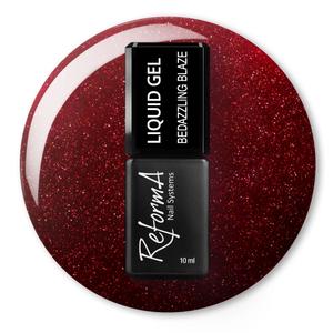 Żel w pędzelku, do szybkiego uzupełniania, błyszczący, flashowy, kolorowy żel w butelce Liquid Gel - Bedazzling Blaze, 10 ml