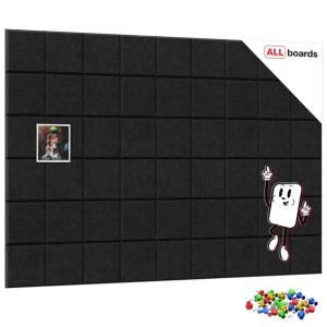 Tablica filcowa korkowa 90x60 czarna samoprzylepna + pinezki gratis