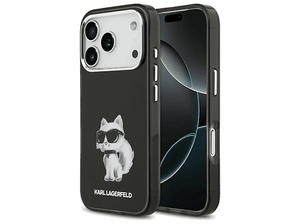Etui KARL LAGERFELD IML Aquarelle Choupette & Logo MagSafe do iPhone 17 Pro Czarny