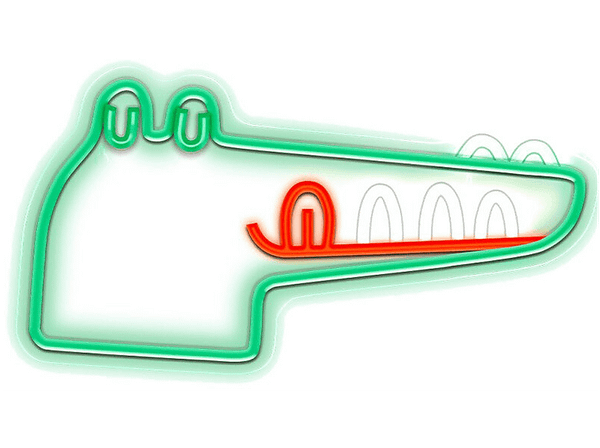 Neon FOREVER TF1 LED Jurassic Krokodyl Zielony FLNJ03
