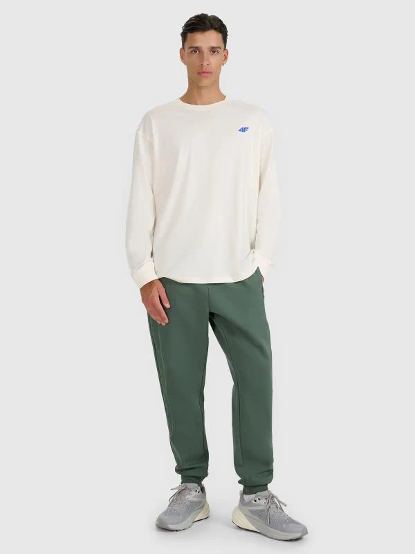 4F koszulka z długim rękawem męska longsleeve 4FWAW25TLONM481 biała (XL)