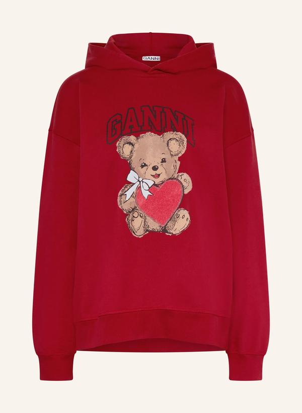 Ganni Bluza Z Kapturem Oversize rot