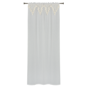 Firanka z tunelem BOHO 140 x 260 cm biała