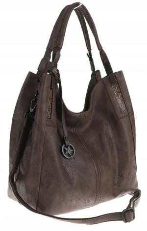 Tommasini Torebka Damska na ramię Duża Torba Shopper Worek 2692 Brązowa Cof