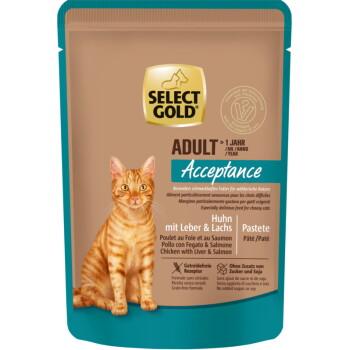 SELECT GOLD Adult Acceptance Kurczak z Wątrobą i Łososiem 12x85 g