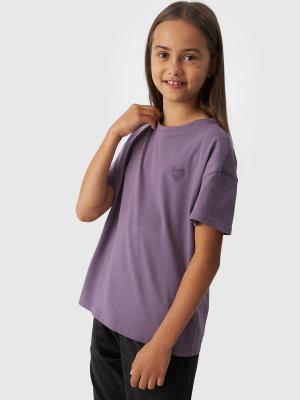 4F t-shirt dziecięcy koszulka bawełniana sportowa F1546 fioletowa (134)