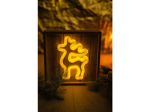 Neon FOREVER TF1 Wood Frame LED Renifer biały ciepły FLNW01