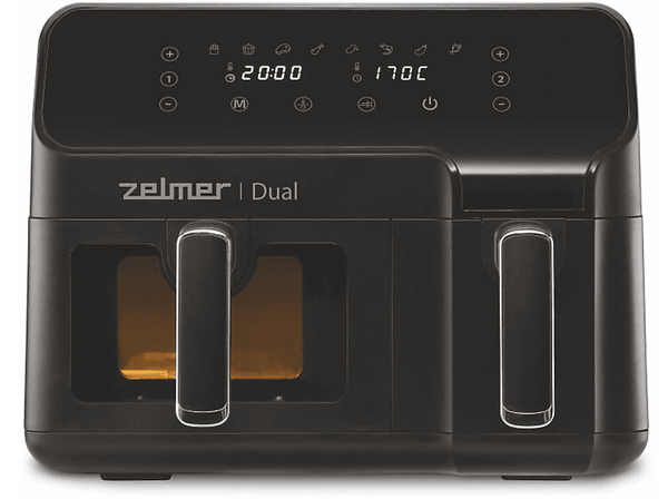 Frytkownica niskotłuszczowa Air fryer ZELMER ZAF9000 Dual 2700 W, 9.5 L Czarny