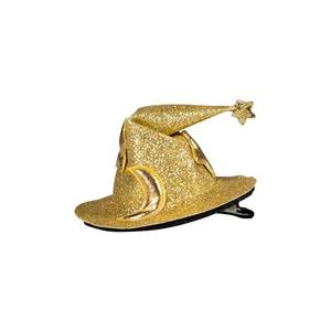 Spinka czapka czarownicy 5 cm złoty