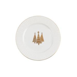 Talerz płytki reliefowany złote choinki 27,5 cm