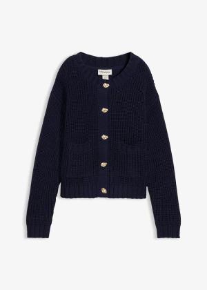 Gruby sweter z ozdobnymi guzikami