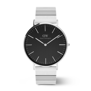 Daniel Wellington DW Watch Classic Piano Link Onyx Silver 40mm