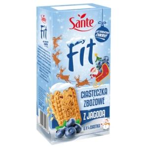 Fit Ciasteczka Zbożowe z Jagodą Bez Cukru 300g SANTE