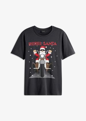 T-shirt z bożonarodzeniowym motywem, z czystej bawełny organicznej