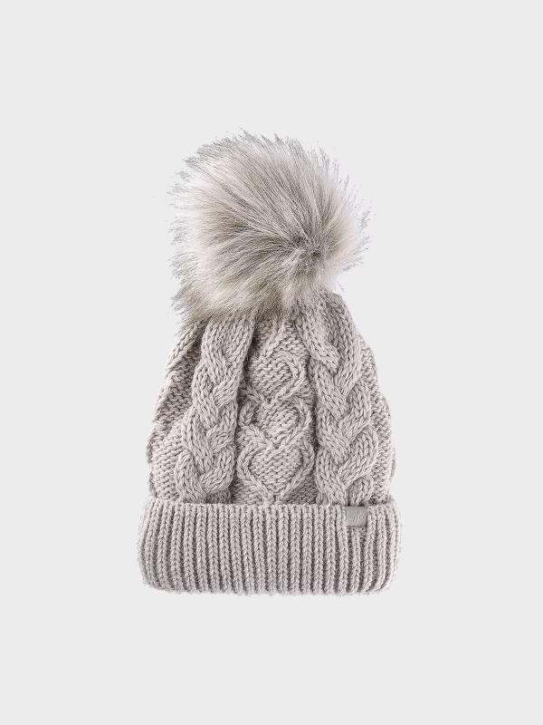 4F czapka zimowa dziecięca z pomponem 4FJWAW24ACAPF421 beżowa (one size)