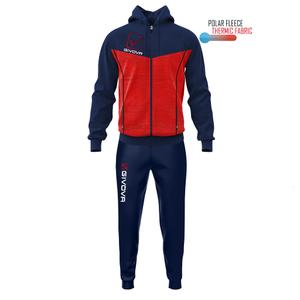 GIVOVA komplet dresowy męski treningowy z polarem Cappuccio czerwony/niebieski (M)