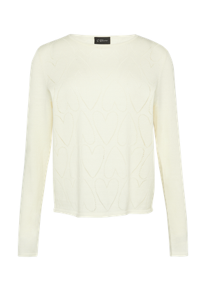 Sweter z cienkiej dzianiny z wzorem w serduszka