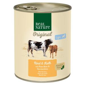REAL NATURE Light karma mokra pies, adult, Wołowina i cielęcina 6x800 g