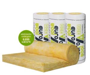 WEŁNA MINERALNA EUROWOOL 0,035 10CM 4,8M2 ATESTOWANA MATA SZKLANA IZOLACJA