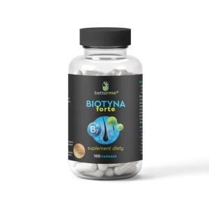Biotyna Forte Na Włosy 10 mg Witaminy Skóra Paznokcie 100 tabletek BetterMe