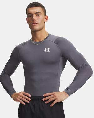 UNDER ARMOUR Męska koszulka kompresyjna z długim rękawem HeatGear szara (3XL)