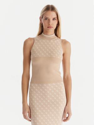 Guess Bluzka W3YR26 Z37K0 Beżowy Slim Fit