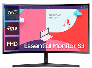 PRODUKT PO EKSPOZYCJI - Monitor SAMSUNG Essential S3 LS27C366EAUXEN 27 FHD 75Hz VA 4ms zakrzywiony