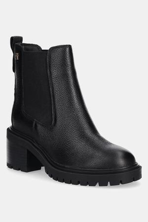 Tommy Hilfiger sztyblety skórzane TH LEATHER CHELSEA CLEATED HEEL