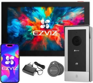WIDEODOMOFON WIFI CP5 EZVIZ CZYTNIK BRELOKÓW APLIKACJA 2-ŻYŁOWY 7'' LCD