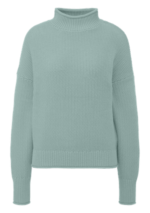 Dzianinowy sweter ze stójką z mieszanki bawełny
