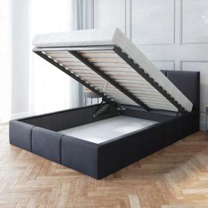 Łóżko 160x200 tapicerowane stelaż materac AMBER