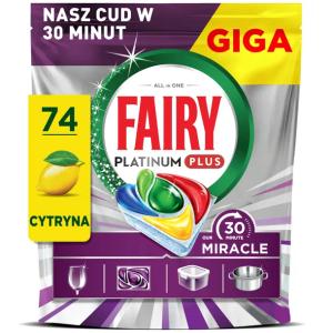 Kapsułki do zmywarki FAIRY Platinum Plus 30 Minute Miracle Lemon 74 szt