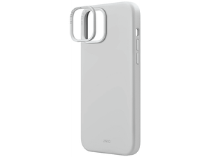 Silikonowe etui z MagSafe UNIQ Lino Hue MagClick do iPhone 15 Jasnoszary