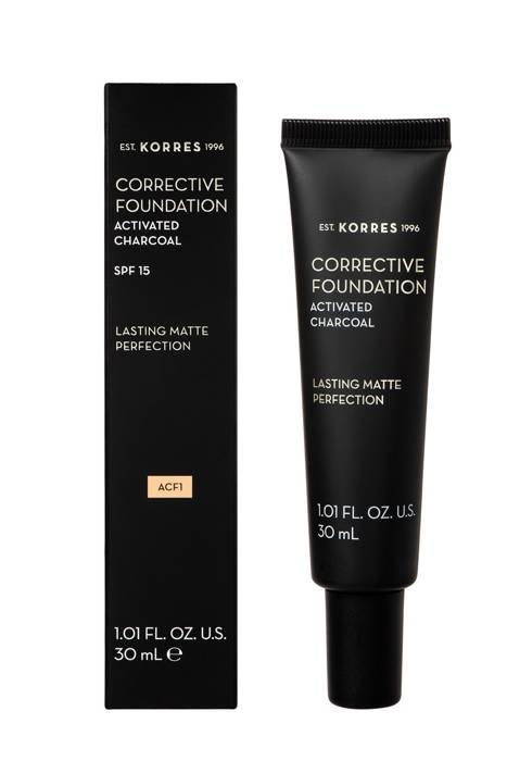 KORRES Activated Charcoal Podkład Korygujący z Filtrem SPF15 ACF1 30ml