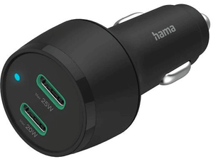 Ładowarka samochodowa HAMA GaN PD/QC 45W 2xUSB-C Czarny 201632