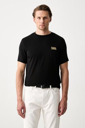 Karl Lagerfeld T-shirt męski bawełniany z elastanem