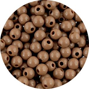 Koraliki Gładkie Klasyczne w Kształcie Kulki 6mm Akryl Brązowe 50szt